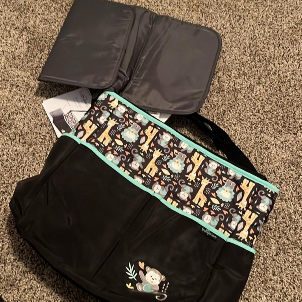 Animal Print Diaper Bag with Changing Pad
